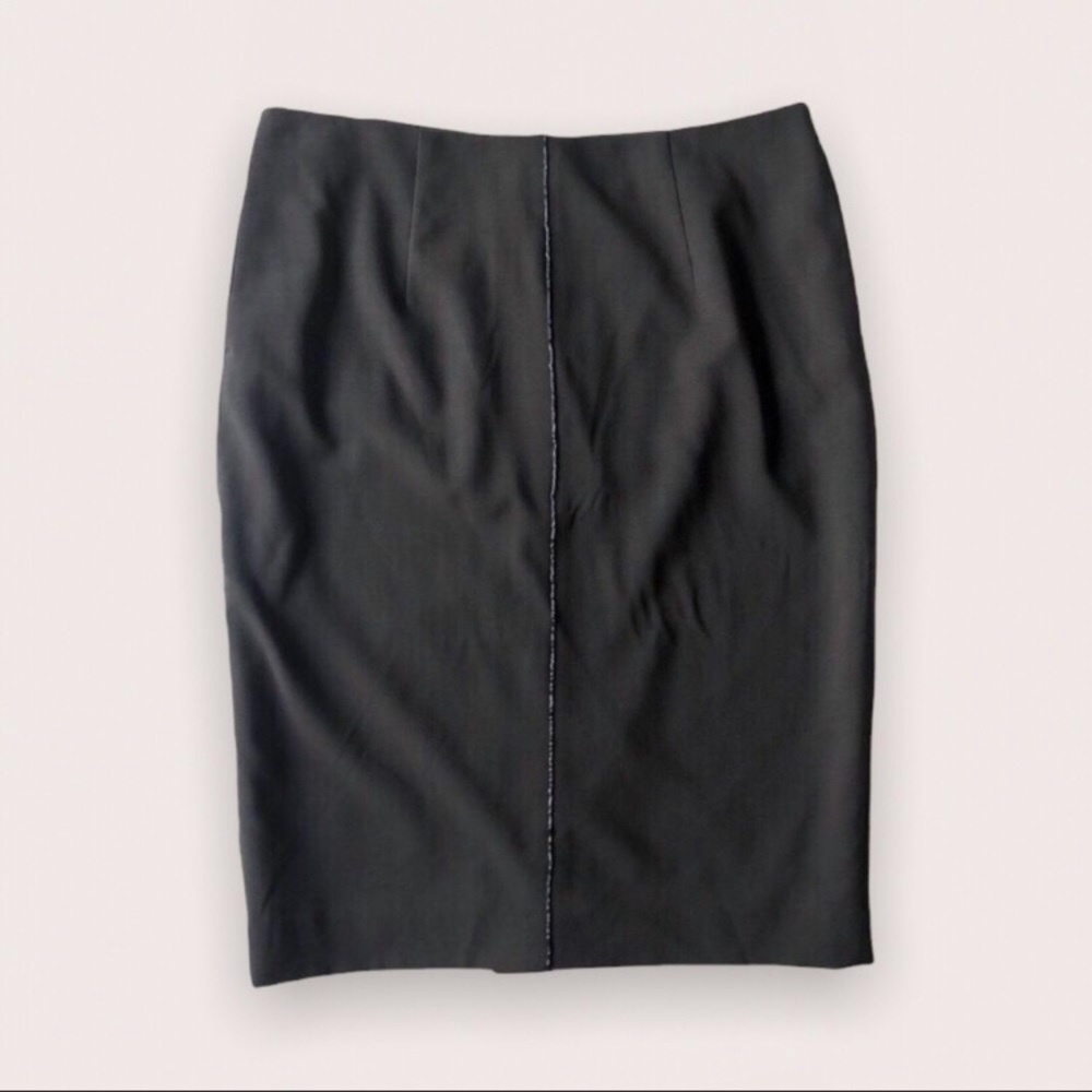 MARLOWE | Women’s Luxury Mini Skirt Embellished Superfine Wool Dark Grey 2